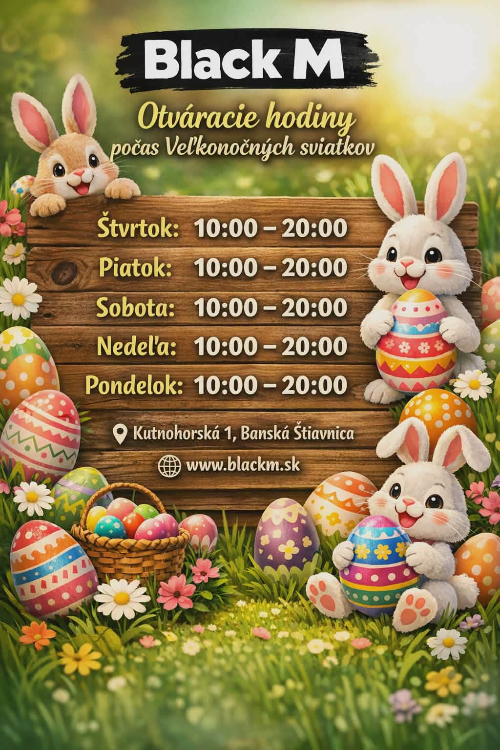 Otváracie hodiny počas Veľkonočných sviatkov - BlackM